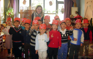 Teaching English to a kindergarten class in Beijing China