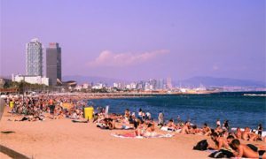 an afternoon at the Barceloneta Beach during your TESOL studies is a way to relax and network with the other TEFL trainees