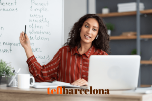 Teacher teaching grammar