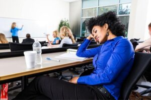 student sleeping in class