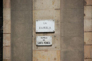 Photo of the street sign La Rambla
